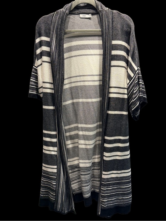 Vince Sweaters - Vince Black/White Striped Open Front Sweater Tunic - Size M